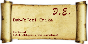 Dabóczi Erika névjegykártya