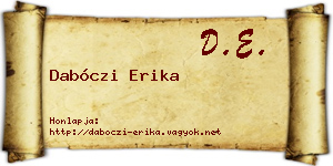Dabóczi Erika névjegykártya